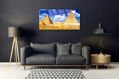 Glasbilder Wüste Pyramiden Landschaft
