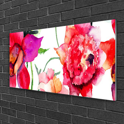 Glasbilder Blumen Kunst