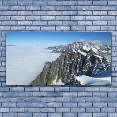 Glasbilder Gebirge Nebel Landschaft