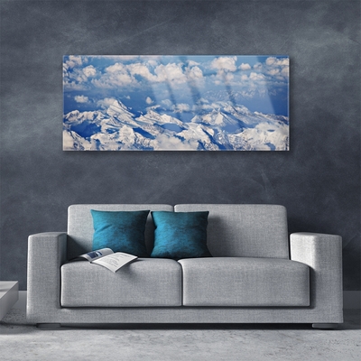 Glasbilder Gebirge Wolken Landschaft