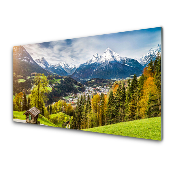 Glasbilder Alpen Landschaft