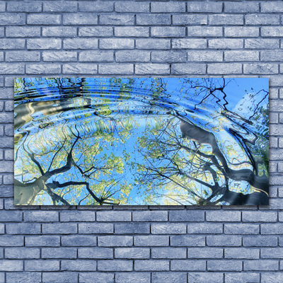 Glasbilder Wasser Bäume Kunst