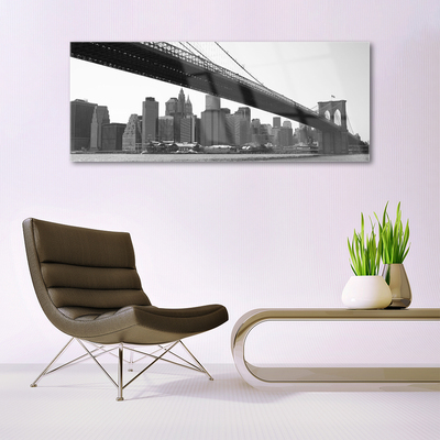 Glasbilder Brücke Stadt Architektur