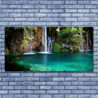 Glasbilder See Wasserfall Natur