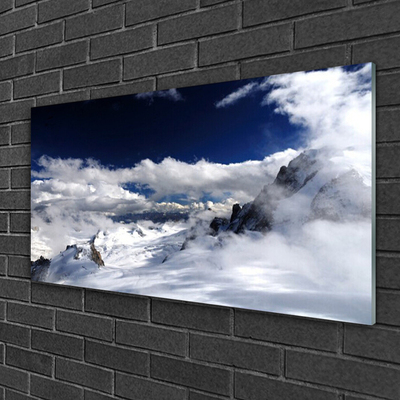 Glasbilder Gebirge Wolken Landschaft