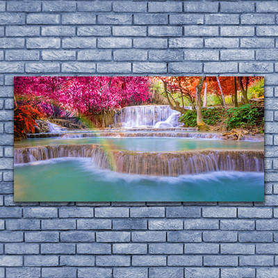 Glasbilder Wasserfall Natur