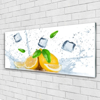 Glasbilder Limette Eiswürfel Küche
