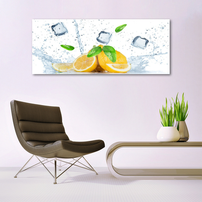 Glasbilder Limette Eiswürfel Küche
