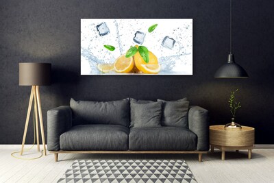Glasbilder Limette Eiswürfel Küche