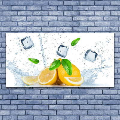 Glasbilder Limette Eiswürfel Küche