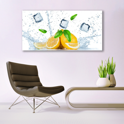Glasbilder Limette Eiswürfel Küche