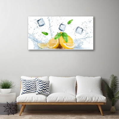 Glasbilder Limette Eiswürfel Küche
