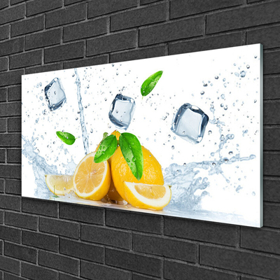 Glasbilder Limette Eiswürfel Küche