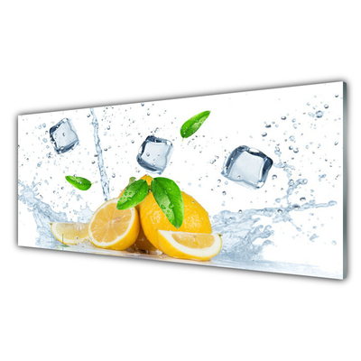 Glasbilder Limette Eiswürfel Küche