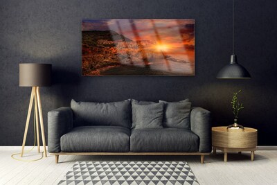 Glasbilder Meer Stadt Sonne Landschaft