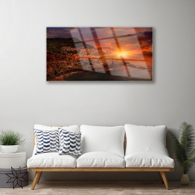 Glasbilder Meer Stadt Sonne Landschaft
