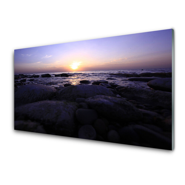 Glasbilder Steine Meer Landschaft