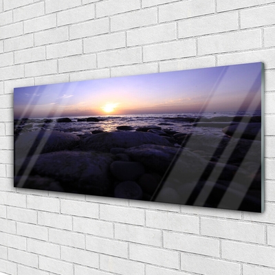 Glasbilder Steine Meer Landschaft