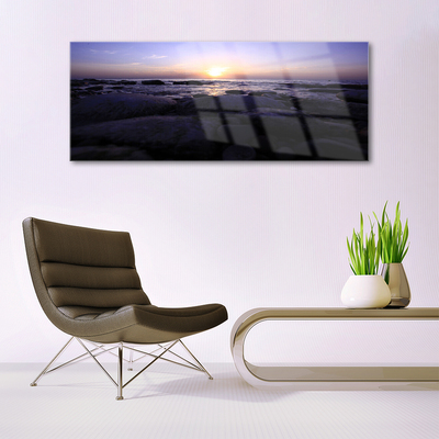 Glasbilder Steine Meer Landschaft