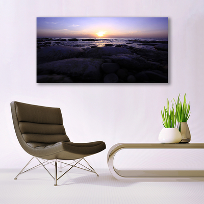 Glasbilder Steine Meer Landschaft