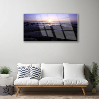 Glasbilder Steine Meer Landschaft