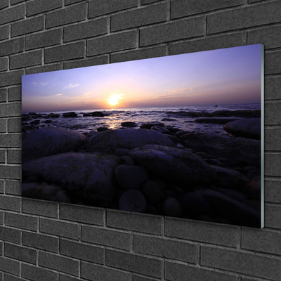 Glasbilder Steine Meer Landschaft