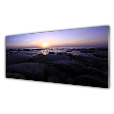 Glasbilder Steine Meer Landschaft