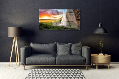 Glasbilder Gebirge Wasserfall Natur