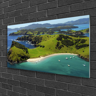 Glasbilder Meer Strand Wald Landschaft