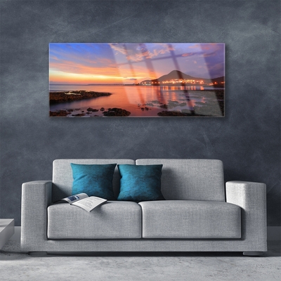 Glasbilder Steine Meer Landschaft
