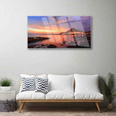 Glasbilder Steine Meer Landschaft