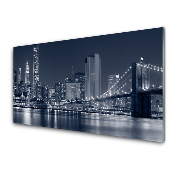 Glasbilder Stadt Brücke Architektur