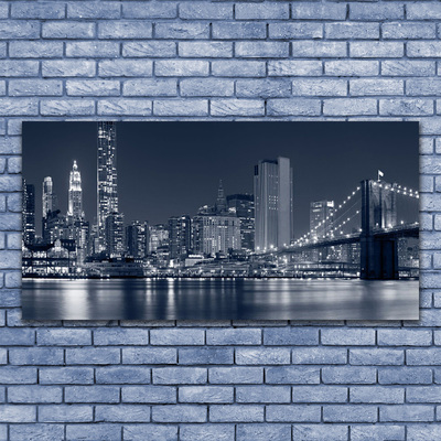 Glasbilder Stadt Brücke Architektur