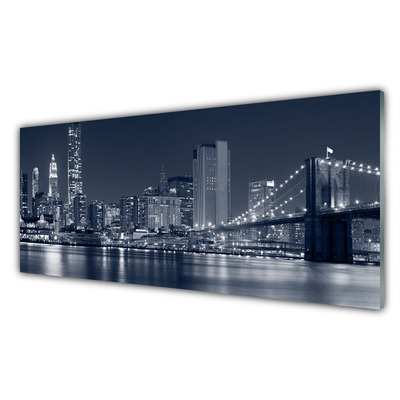 Glasbilder Stadt Brücke Architektur