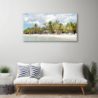 Glasbilder Strand Palmen Landschaft