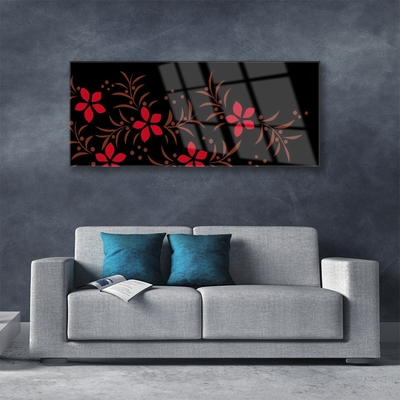 Glasbilder Blumen Kunst