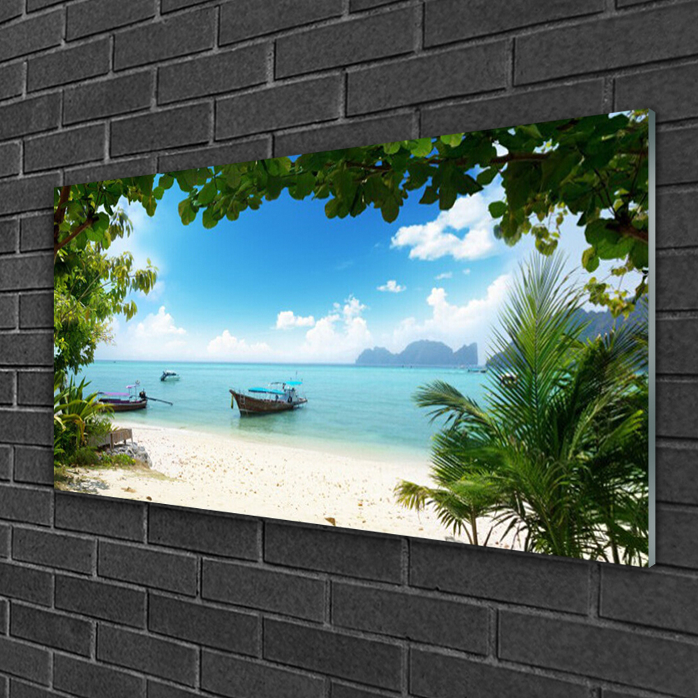 Acrylglasbilder Wandbilder aus Plexiglas® 125x50 Boote Meer Landschaft 