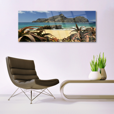 Glasbilder Strand Meer Felsen Landschaft