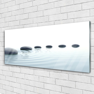 Druck auf Glas Steine Wasser Kunst