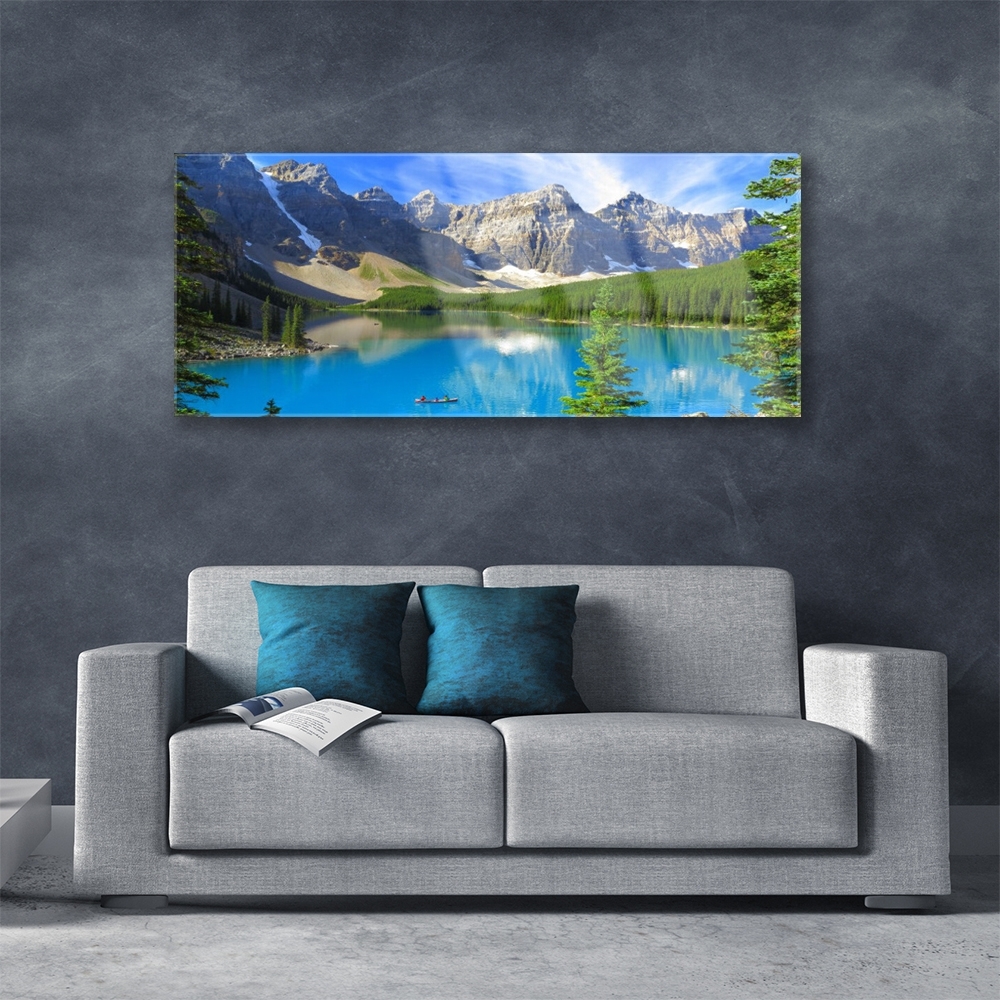 Acrylglasbilder 100x50 Wandbild Druck Gebirge Bucht Landschaft