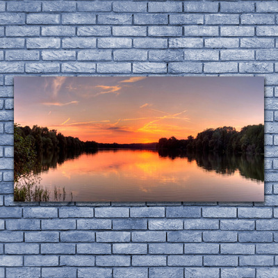 Druck auf Glas See Wald Landschaft