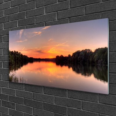 Druck auf Glas See Wald Landschaft