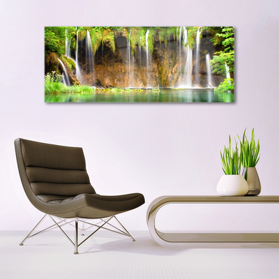 Druck auf Glas Wasserfall See Natur