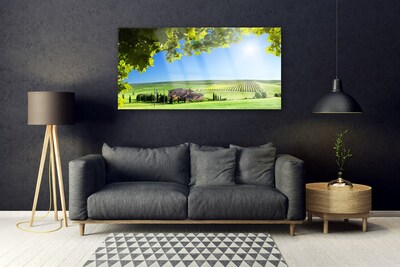 Druck auf Glas Ackerfeld Blätter Landschaft