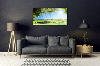 Druck auf Glas Ackerfeld Blätter Landschaft