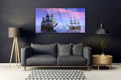 Druck auf Glas Boote Meer Landschaft