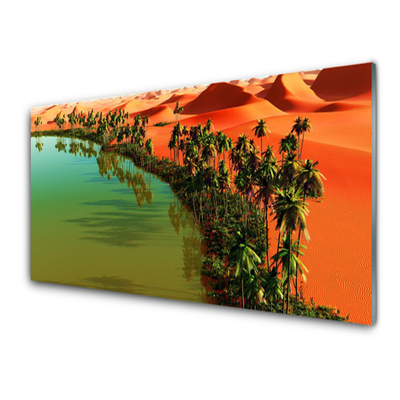Druck auf Glas Bucht Bäume Wüste Landschaft