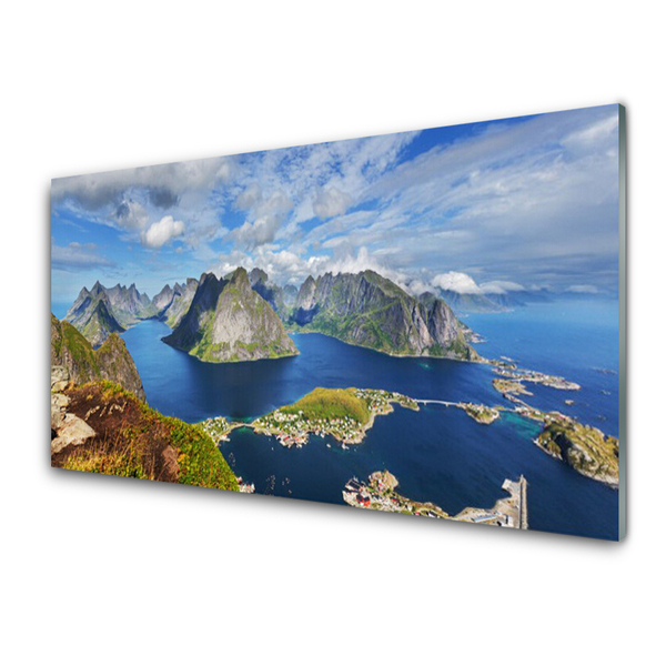 Druck auf Glas Bucht Felsen Landschaft