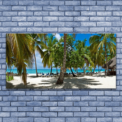 Druck auf Glas Strand Palmen Landschaft