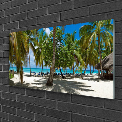 Druck auf Glas Strand Palmen Landschaft